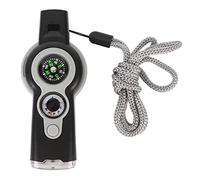 7 in 1 Emergency Survival Whistle LED Light Thermometer Compass Multi Function Whistle for Hiking Climbing (//)