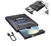 7-in-1 External Blu-ray Drive, USB 3.0 and Type-C DVD Burner, SD/TF Card Reader with 3 USB Hubs, Slim Portable Optical Drive for MacBook, Laptop, Windows PC