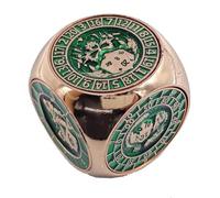 7 in 1 Fidget Spinner Dice for DND, Rounded Cubic Metal Dice Set with 3D Relief for Dungeons and Dragons Gifts with Box, Polyhedral Role Playing Game Dices, Fantasy D&D Tabletop RPG Copper+Green
