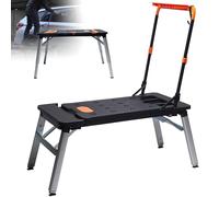 7-in-1 Folding Portable Workbench - Steel/ABS Work Table & Sawhorse, 1090×550 mm Top, Height Adjustable 520-780 mm, 150 kg Bench & 250 kg Platform Capacity with Storage Boxes