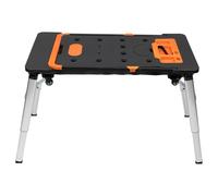 7-in-1 Folding Work Table with Wheels - Heavy-Duty Garage Dolly & Versatile Saw Horse Car Creeper Hand Truck for DIY Projects Home Improvement & Easy Mobility