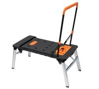 7-in-1 Folding Workbench - Versatile DIY Workplace, Height Adjustable up to 250 kg, Step Stool, Workshop Rolling Board, Transport Roller and Trolley for Household and DIY Projects, Universal