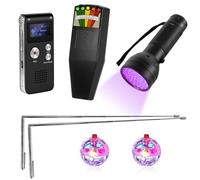 7-in-1 Ghost Hunting Equipment Kit for Paranormal Enthusiasts,Includes EMF Meter,EVP,Dowsing Rods,UV Light & Cat Balls-Novelty Set for Entertainment Use
