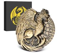 7-in-1 Griffin Fingertip Gyro, DND Wheel Dice Spiner, DND Starter Set, 7-in-1 Metal D&D Dice Set, D&D Gifts with Dragon Logo Gift Box, Tabletop Games, Role Playing Board Game Accessories, Bronze