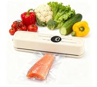 7 in 1 Handheld Heat Sealer, Mini Bag Sealer with 3 External Connectors, Portable Vacuum Sealer Machine with 5 Pcs Vacuum Sealer Bags for Snack Preservation and Food Storage (Off-white)