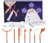 7 in 1 High Frequency Machine Wand Portable Handheld Facial Skin Care Rod Device,Orange Light