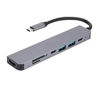7 - In - 1 Hub Type - C Docking Station, USB C to HDMI Converter with PD Fast Charge, Aluminum Alloy Multifunction Adapter for MacBook Pro Air, 4K HD TV Support, Memory TF Car