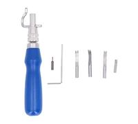 7 in 1 Leather Groover Tool, Leather Grooving Tool with Fine Steel Blades and Plastic Wood Handle, Adjustable Groover for Scribing Trimming Ditching on Vegetable Tanned