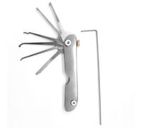 7-in-1 Lock Picking Kit - Stainless Steel Folding Lockpick Set with Single Hook Picks - Portable Locksmith Tools for Practice & Emergency Use - Lock Picking Tool for Beginners
