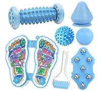 7 in 1 Massage Kit, Bump Foot Massager, Handheld Roller, Foot Massager Roller, Massage Lacrosse Ball, Spiky Ball, Conical Fascia Ball for Relieve Plantar Fasciitis, Heel & Foot Arch Pain, Muscle Pain