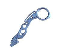 7-in-1 Mini EDC Multi Tool, Titanium Alloy Heavy Duty EDC Pry Bar Tools, Outdoor Pocket Prybar Wrenches Gadget for Everyday Carry(Blue)