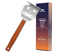 7 in 1 Multifunction BBQ Tool - Outdoor Grill Spatula, Stainless Steel, Wooden Handle - Best BBQ Gifts for Men