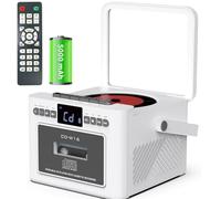 7-in-1 Multimedia Player with Remote, HD Display, Dual Speakers, 5000mAh Battery, Bluetooth, FM Radio, and AUR Input