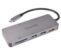 AV:Link | 7-Port USB 3.2 Type-C Multi-Hub Versatile Connectivity for Laptops & Devices. 4K HDMI, 100W PD, Fast Data Transfer, Plug & Play, Sleek Design