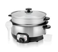7-in-1 Muticooker 3L Rice Cooker Steamer Non-Stick Inner Pot 1200W Geepas Silver 3L