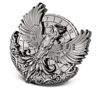 7-in-1 Phoenix Fingertip Gyro, DND Wheel Dice Spiner, DND Starter Set, 7-in-1 Metal D&D Dice Set, D&D Gifts with Dragon Logo Gift Bag, Tabletop Games, Role Playing Board Game Accessories, Silver