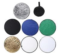 7 in 1 Photography Reflector 80cm | Portable Foldable Brightness Modifier for Indoor/Outdoor Portraits | Silver/Gold/White/Black | with Bag