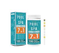 7-in-1 Pool & Hot Tub Test Strips - 100 Strips for Chlorine, pH, Alkalinity, Bromine, Cyanuric Acid, Hardness & More - Water Testing Kit for Hot Tubs, Pools & Spas