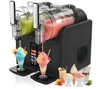 7-in-1 Slushie Maker Machine, Commercial Dual 2L Tanks Frozen Drink Maker with Soft Ice Cream Function, 430W Touch Panel for Slushies, Milkshakes, Cocktails