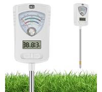 7 in 1 Soil Tester Digital Soil pH Moisture Fertility Temperature Light Humidity Detector with Stainless Steel Probe for Gardening, Farming and Outdoor Plants(white)