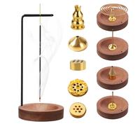 7-in-1 Solid wood Incense Burner Base Incense Holder Upside down Incense Stick Holders Zen Insensé Sticks Holder Incense Sticks Holder Suitable for Bedroom Meditation Room Yoga Entertainment Place