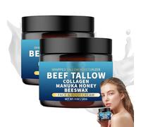 7 in 1 Tallow Moisturizer, Grass-Fed Tallow and Manuka Honey Lip Balm, Tallow Collagen Honey Beeswax, For Face and Body, Suitable for All Skin Types, Organic Tallow Skin Care