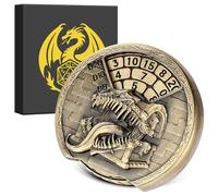 7-in-1 Tongue Treasure Chest Fingertip Gyro, DND Dice Spiner, DND Starter Set, 7-in-1 Metal Dice Set, D&D Gifts with Dragon Logo Gift Box, Tabletop Games, Role Playing Board Game Accessories, Bronze