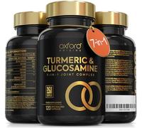 7-in-1 Turmeric and Black Pepper Capsules w/Glucosamine and Chondroitin High Strength | Made in The UK | High Absorption Tumeric Supplement | Glucosamine Sulphate & Turmeric Tablets | 120 Capsules