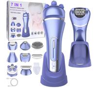 7-in-1 Upgrade Intimate Shaver for Women, Electric, Facial Hair Remover with LED, Wet and Dry, Trimmer Women's Shaver, 2 Speeds, Battery Electric Shaver, Women for Bikini Area, Armpits, Legs