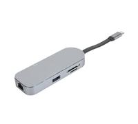 7 in 1 USB C Docking Station with 4K HD Display, RJ45 Ethernet, Dual USB 3.0 Ports, PD Charging, SD & Micro SD Slots for, Mac, Android, HarmonyOS (Silver)