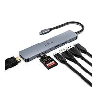 7 in 1 USB C Hub, HOPDAY Dual Display USB C Adapter with 4K HDMI, USB 3.0, 100W Type C PD, SD/TF, Macbook Pro/Air Docking Station for Dell,Surface,HP,Lenovo and Other Type C Devices