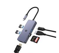 7 in 1 USB C Hub, USB C Adapter with 4K HDMI Double Monitor, 100W PD Charging, USB 3.0 5Gbps, SD/TF, USB C to HDMI Multiport Dongle for Laptop, XPS, Surface