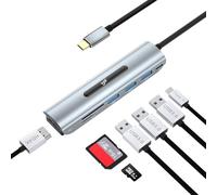 7 in 1 USB C Hub USB C to 4K Adapter with 100W Power Delivery,3 USB 3.0 Ports,SD/TF Card Readers for MacBook/Pro/Air/iMac/iPad Pro and Type C Laptops Chromebook