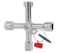 7 in 1 Utility Key, Panel Key, Universal Electric Meter Box Key, Multi Functional Cross Zinc Alloy Cabinet Keys Set with Square Triangle, Wrench Tool for Gas Water Electric Control Cabinets Valves
