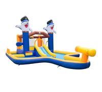 7-in-1 Water Slide Park Inflatable Bouncy Castle With Splash Pool Gymax Multi One Size
