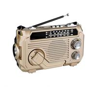 7-in-1 Wind Up Solar Radio - Emergency Solar Hand Crank Radio, Novelty Radios, Weather AM/FM/SW Radio with Rechargeable Battery, USB Phone Charger, Flashlight, SOS Alarm, Reading Lamp, Compass, Jack