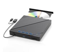 7 in 1External Blu Ray Drive USB 3.0 Type-C, Support 100G BD DVD CD External Blu ray Player, Portable Ultra-Slim Bluray Drive with TF/SD Port, Compatible with Windows XP/7/8/10/11 Mac Laptop Desktop