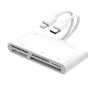 7 in Multifunctional Card Reader with Type C Interfaces Supports TF SD XD CF MS Cards USB Mobile Hard Disk Plug and Play Charge While Using Compatible Phones Computers
