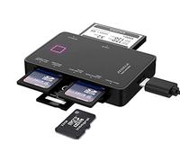 7 in1 USB 3.0 multi Card Reader | Super speed external SD Card Reader| Read 5 Cards Simultaneously | CF Memory Card Adapter for XD,UHS-I CFI,CFII,SDXC,SDHC,Micro SD,Micro SDXC,Micro SDHC,MMC,MS etc.