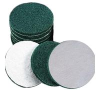 7-Inch 10-Pack Flocking Scuff Pads Sander Disc Green,180# Medium Fine Polishing Discs φ7"/180mm Magic Tape Polishing Scrub Pad for Rust Removal Scrubber Scouring Pads