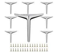 7 inch/18cm Shiny Chrome Metal Furniture Legs Set of 8, DIY Replacement for Short Cabinet Legs, Sofa Legs, Small Dresser Legs