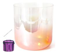 7 Inch 432HZ Crystal Singing Bowl, For Sound Meditation, Prayer, Stress Reduction, With Striker & O-ring, Heavy Duty Carrying Cases (Orange C Note)