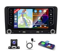 7 Inch 4G+64G Android 14 Car Stereo for Audi A3 S3 RS3 2003-2012 IPS Touch Screen 2 Din Car Radio Receiver w/Wireless Carplay Android Auto GPS Navi Bluetooth Wifi HiFi BT SWC FM AM Backup Camera Mic