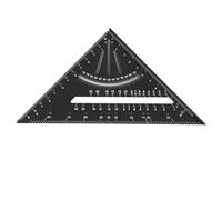 7 Inch 90 Degree Rafter Square Protractor, Aluminum Alloy Woodworking Triangular Angle Ruler with Built - in Level for Multi Angle Measuring and Marking (Black)