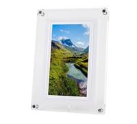 7 Inch Acrylic Digital Photo Frame LED Colorful Light 4GB Memory Auto Rotate Video Frame for Home, Bedroom, Office with Builtin Battery, Supports Music Playback