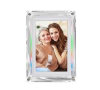 7 Inch Acrylic Digital Photo Frame, Rechargeable Video Frame with 4GB Memory, LED Ambient Light, Automatic Rotation, for Home and Office Decor