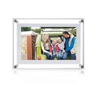 7 Inch Acrylic Digital Picture Frame, Motion Video Frame with Transparent Design,with Built in Speaker 1GB Internal Memory,