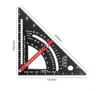 7 Inch Aluminium Alloy Carpenter's Square, Adjustable Protractor with Metric and for Imperial Scales, for Woodworking, Roofing and Framing Projects(7INCH British)