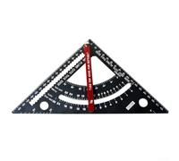 7 Inch Aluminum Alloy Carpentry Triangle Ruler, Adjustable Woodworking Square with Protractor, Bevel and Saw Guide for Measuring Angles and Layouts in Home & Garden Projects,A