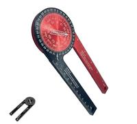 7-Inch Aluminum Miter Saw Protractor & Angle Finder - High Precision Laser Engraved Scales, 360° Rust Proof Inside/Outside Corner Measuring Tool for Woodworking, Carpenters, Crown Molding & Trim(Red)